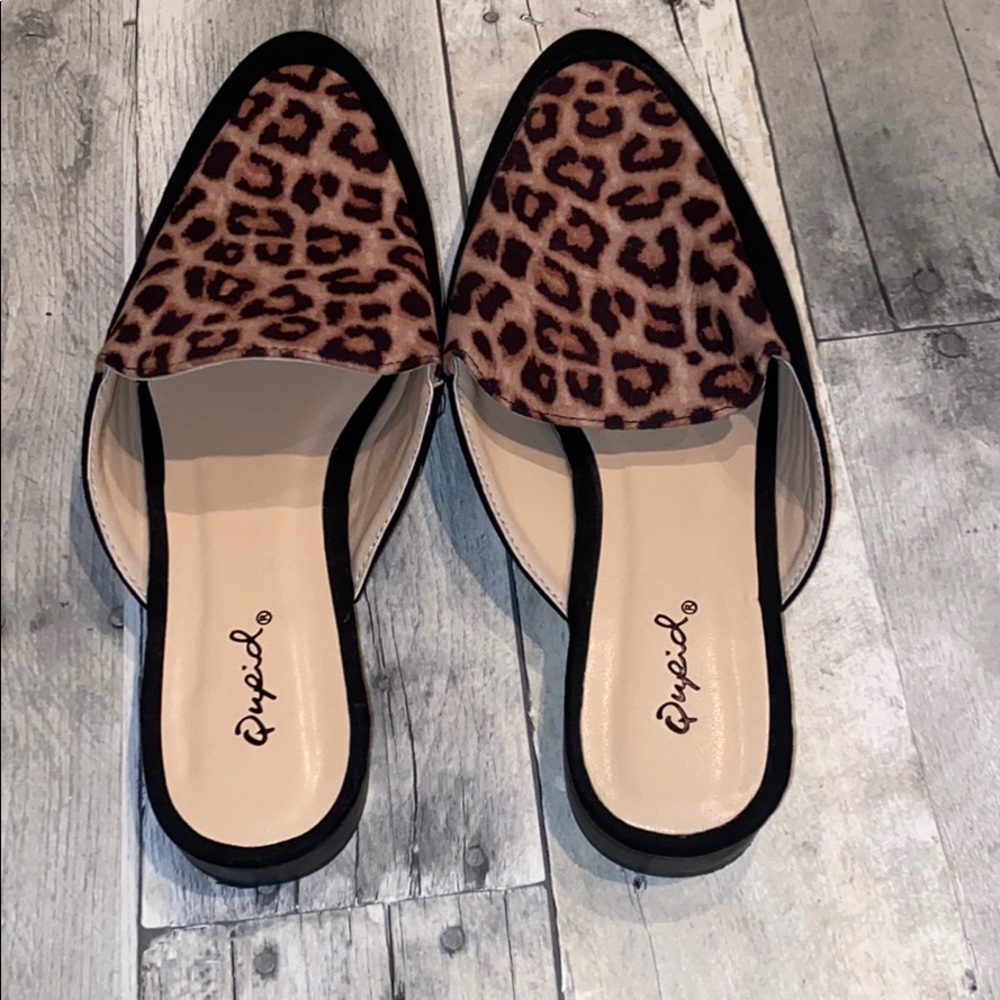 Qupid leopard and black mules